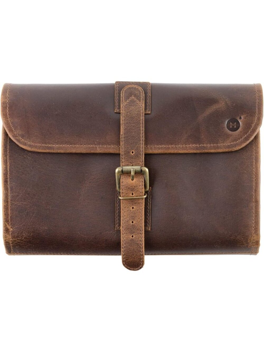 New Large Leather Travel Toiletry Bag for Men, Zippered Compartments Dopp Kit